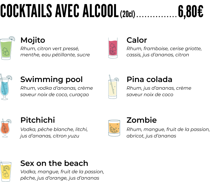 Cocktails avec alcool