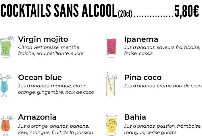 Cocktails sans alcool